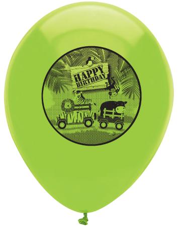 6 Latex Ballon 30 cm - Safari Adventure