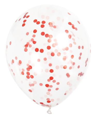 6 Ballone  Confetti 30 cm rot rubyConfetti