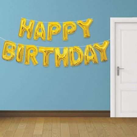 Gold Happy Birthday Luftballon,
