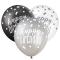 6 Latex Ballon 30 cm - rHappy Birthday Schwarz Mix