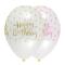 6 Latex Ballon 30 cm - Pink Chic Happy Birthday