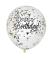 6 Ballone  Confetti 30 cm Happy Birthday mit schwarz und weiss Confetti