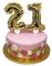 Cake Topper mini Ballon aufblasend Gold, 13 cm, 6