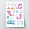Meerjungfrau Zucker Stickers, ein A4-Blatt in Zucker, zum Schneiden