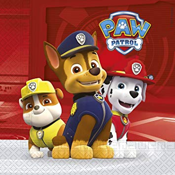 20 paper napkins Paw Patrol ready for action , 33 x 33 cm