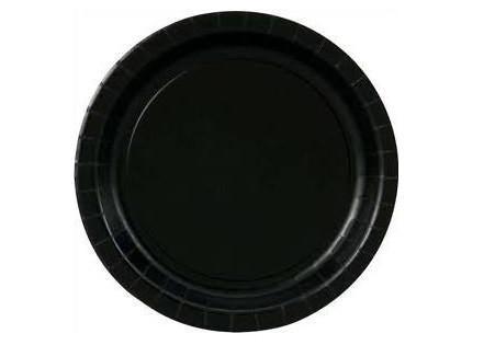 16 Plates 23 cm black , carton