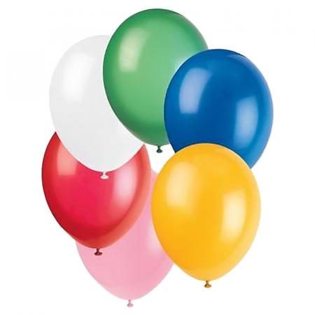 50 standard, assorted colours ballons, 30 cm