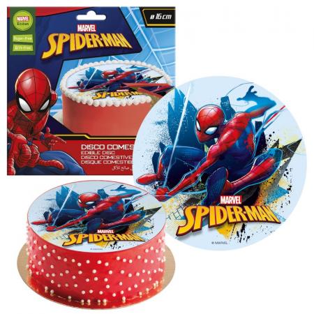 Decoration discs, 16 cm, Spiderman, sugarfree
