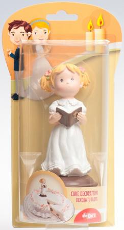 Holy communion girl with bible, 12 cm
