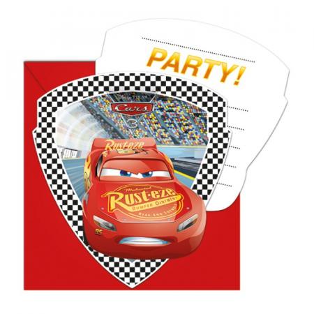 6 invitation cards with envelope, Cars