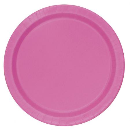 20 Plates 18 cm lovely hot pink , carton