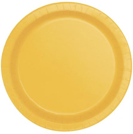 20 Plates 18 cm yellow , carton
