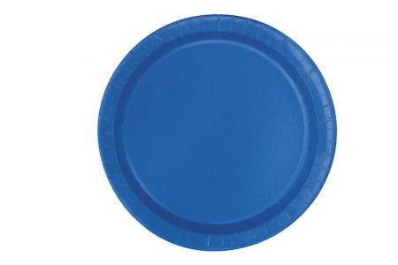 16 Plates 23 cm royal blue , carton