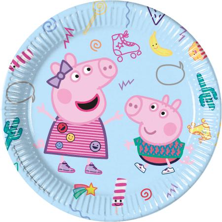 8 Plates 23 cm Peppa Pig,, carton FSC