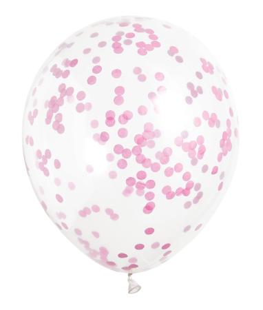 6 balloons Confetti  30 cm pink  Confetti