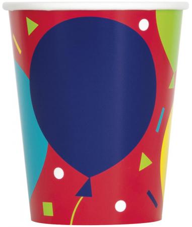 8 paper cup, Balloon Party, 250 ml