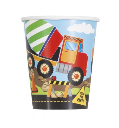 8 paper cup, Construction Party, 250 ml