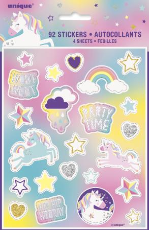 92 Unicorn party Sticker. 4 sheet of 23 pces
