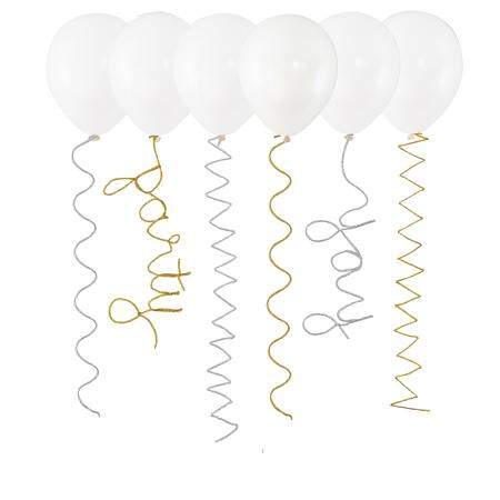 GOLD & SILVER PIPE CLEANER BALLOON TAILS (6)