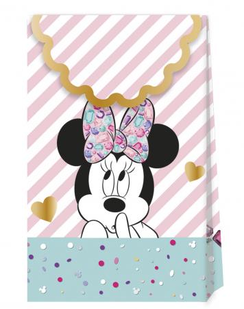6 paper Bags, Minnie, Premim quality with metal effect