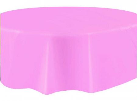 Lovely Pink   Unique Plastic Table Cover Round 213cm Diameter (84)