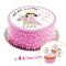 Sugar discs, 20 cm, Once upon a party+ 4 mini disc 5cm for cupcake or deco