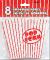 Small Popcorn Box small red and white   8 pces