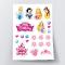 Sugar Stickers  Princess Disney, one A4 sucker sheet to cut