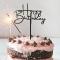 happy birthday  CAKE TOPPER, black  15 x 10 cm