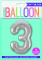 Foil Balloon, 86 cm, number 3 / SILVER