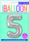 Foil Balloon, 86 cm, number 5 / SILVER