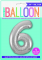 Foil Balloon, 86 cm, number 6 / SILVER