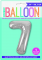 Foil Balloon, 86 cm, number 7 / SILVER