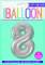 Foil Balloon, 86 cm, number 8 / SILVER