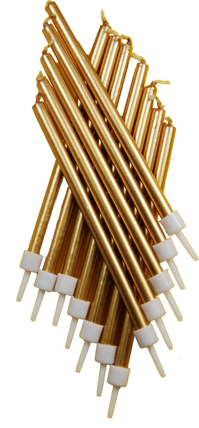 12 Bougies avec support, 10 cm, GOLD