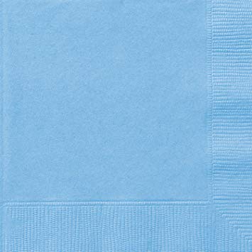 20 serviettes bleu ciel, papier, 33 x 33  cm