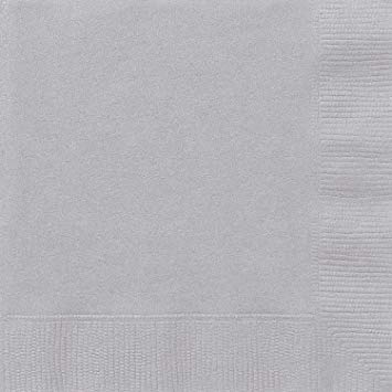 20 serviettes ARGENT, papier, 33 x 33  cm