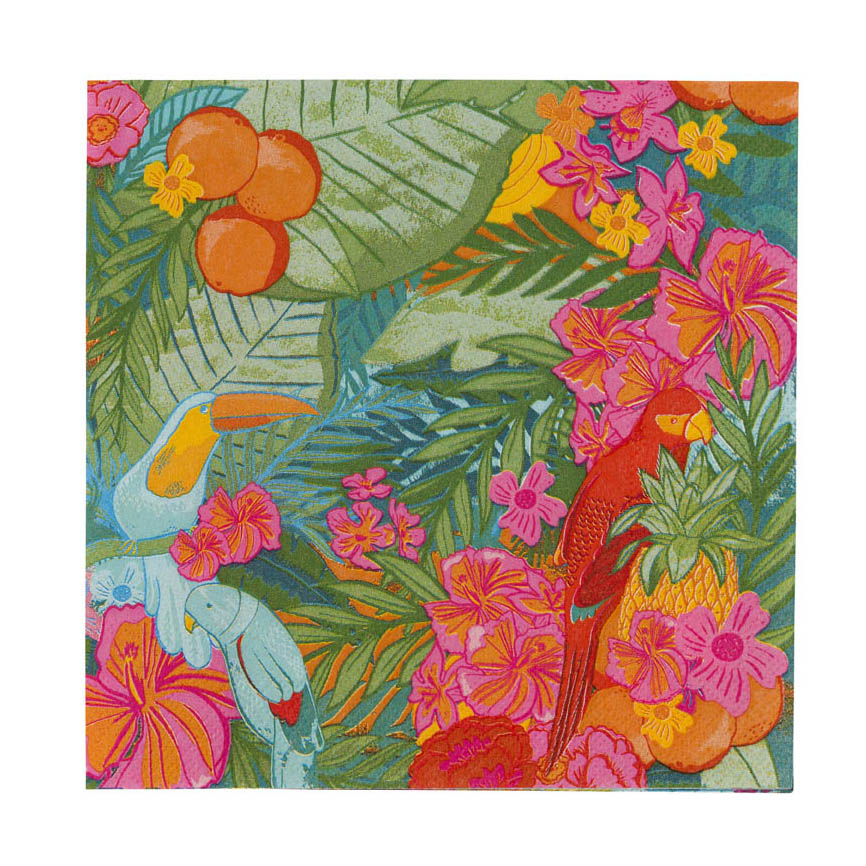 20 PapierServietten "Tropical Fiesta" 33 x 33 cm