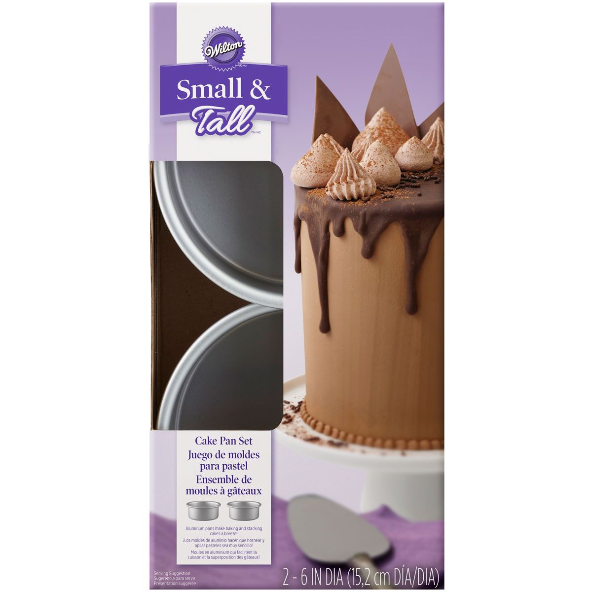 WILTON SMALL & TALL LAYERED CAKE PAN SET/2