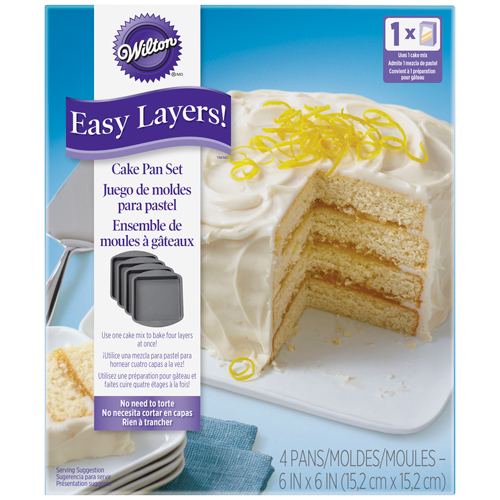 Wilton Square Cake Pan Easy Layers -15cm- Set/4