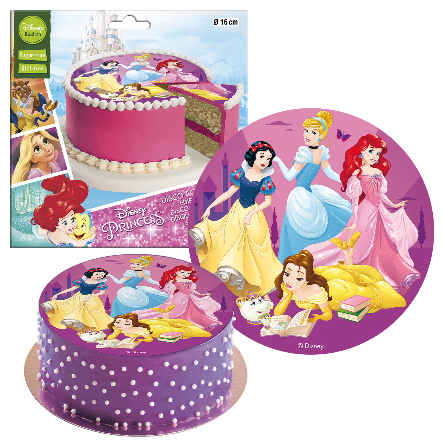 Sugarfree discs, 16 cm, Princess Disney