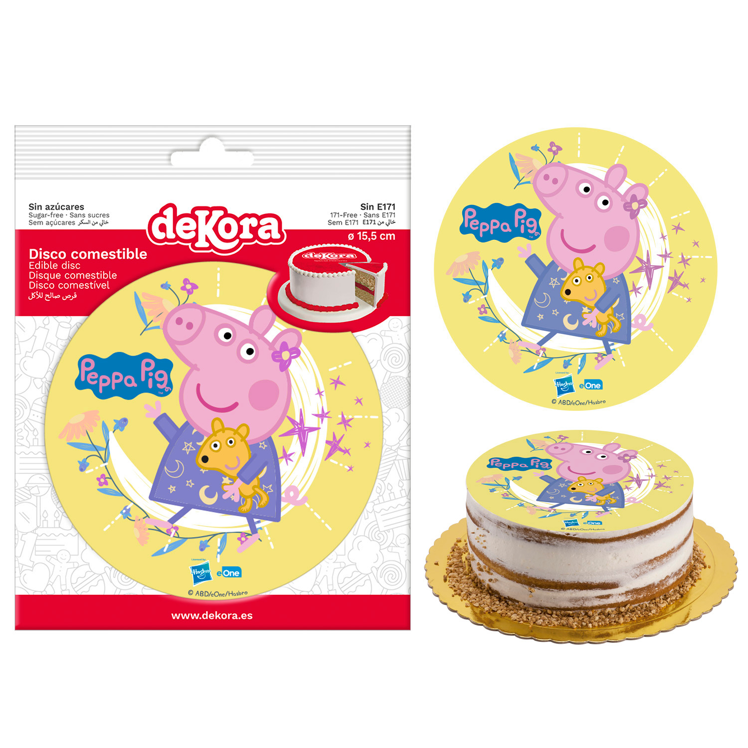 Decoration discs, 15,5 cm, PEPPA PIG, sugarfree