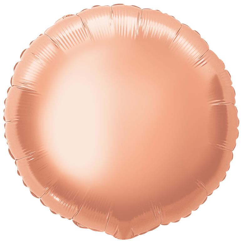 Foil Ballons, Golden Rosa, Runde, 45 cm
