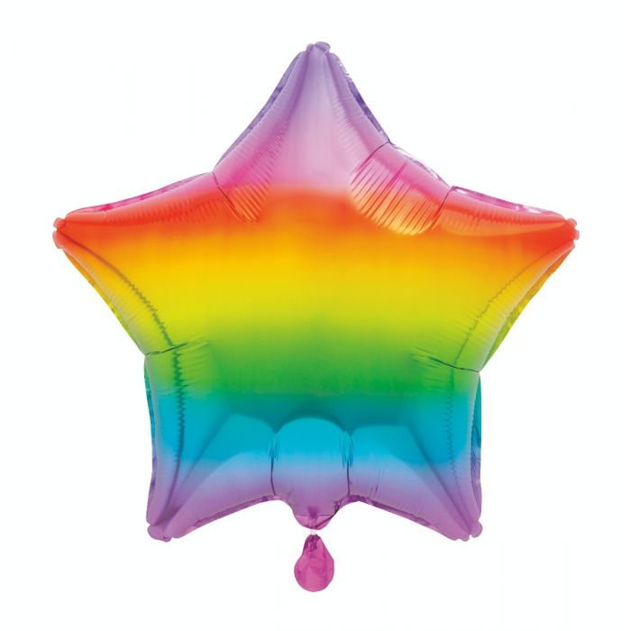 Foil Ballons, Rainbow , Stern, 45 cm