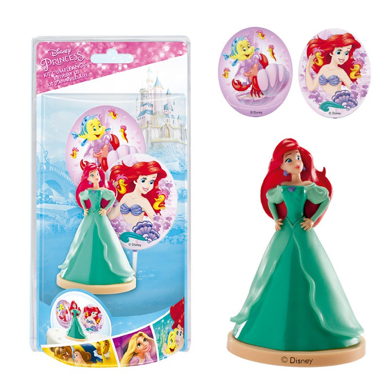 PVC Cake decorating kit Ariel with 2 Toppers