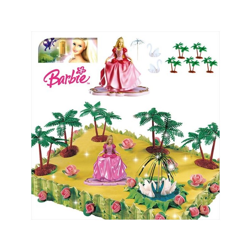 Kit de décoration gâteau en pvc Barbie 7cm