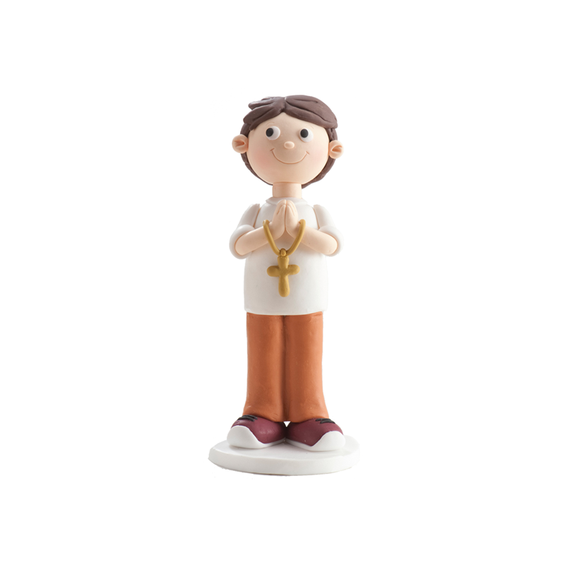 Holy communion boy with bible 13 cm