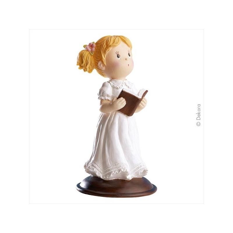 Holy communion girl with bible, 13 cm