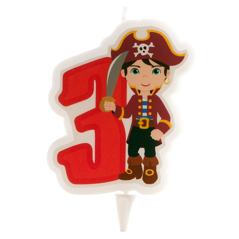 Bougie chiffre Pirate No 3