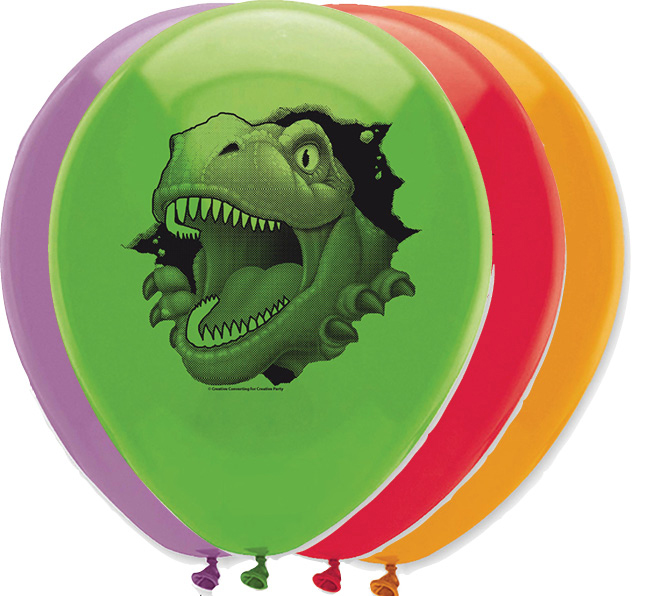6 Latex Ballon 30 cm -  Dino